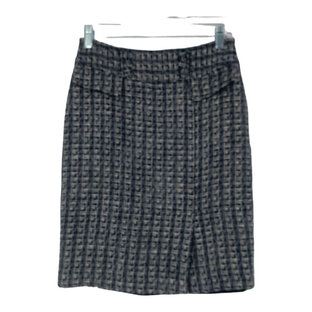 Ann Taylor Black White Tweed Cotton Blend Lined Skirt Size 2